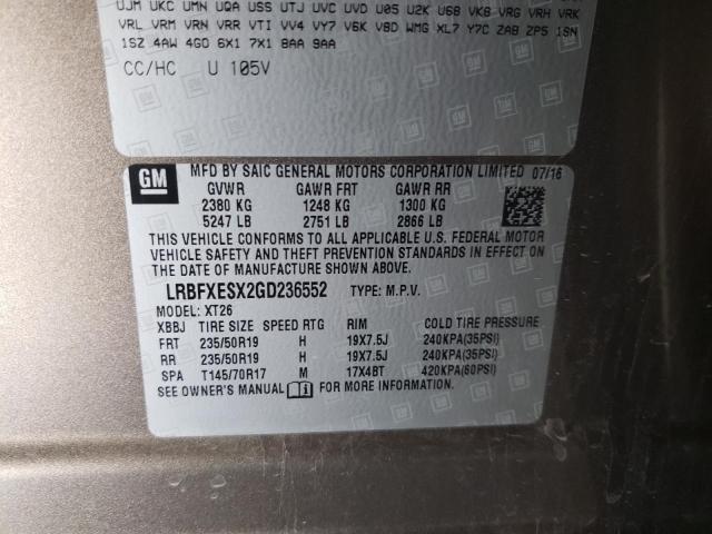 LRBFXESX2GD236552 Buick Envision Premium