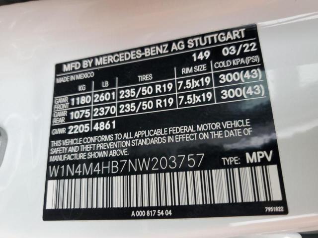 W1N4M4HB7NW203757 Mercedes-Benz GLB-Class GLB 250 4M 10