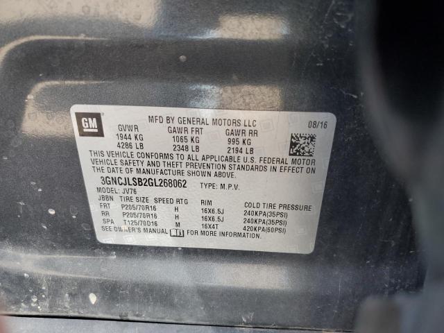 3GNCJLSB2GL268062 Chevrolet TRAX 1LT