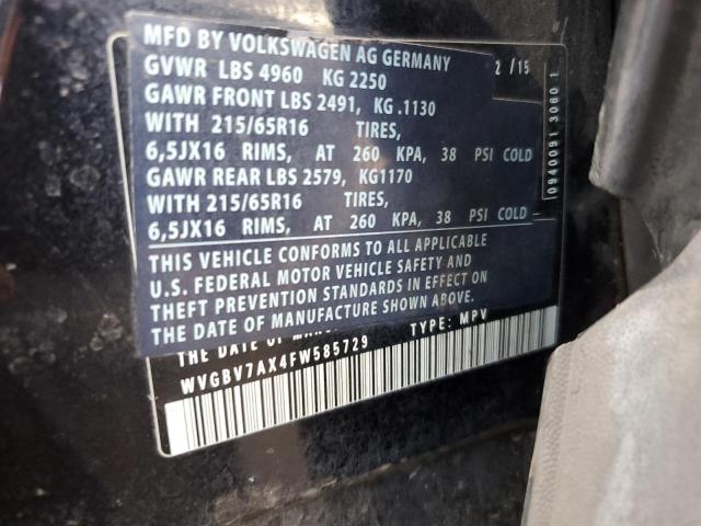 WVGBV7AX4FW585729 2015 VOLKSWAGEN TIGUAN