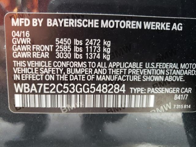 VIN WBA7E2C53GG548284 2016 BMW 7 Series, 740 I no.12