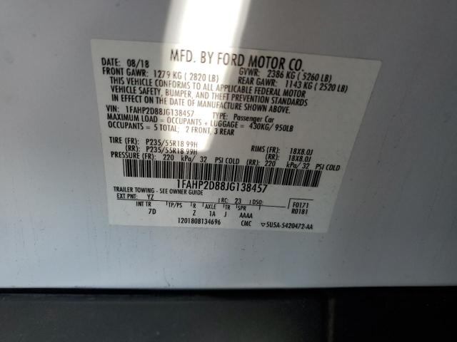 1FAHP2D88JG138457 Ford TAURUS SE