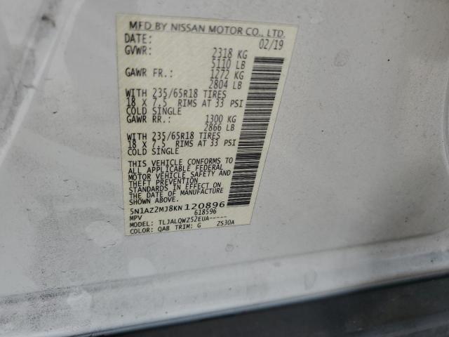 5N1AZ2MJ8KN120896 Nissan MURANO S