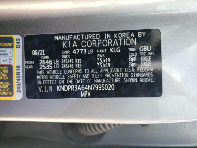 KNDPR3A64N7995020 KIA Sportage Sx