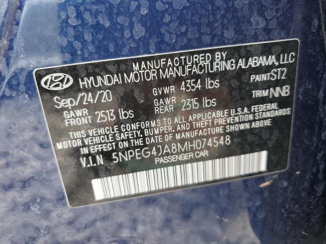 5NPEG4JA8MH074548 | 2021 HYUNDAI SONATA SE