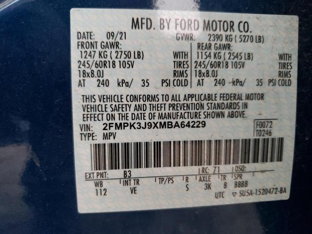 2FMPK3J9XMBA64229 2021 FORD EDGE, photo no. 14