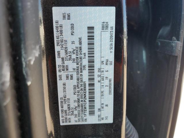 1FTEW1CP2NKE89001 Ford F150 Supercrew