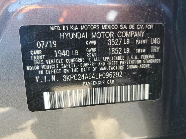 2020 Hyundai Accent Se VIN: 3KPC24A64LE096292 Lot: 66515883