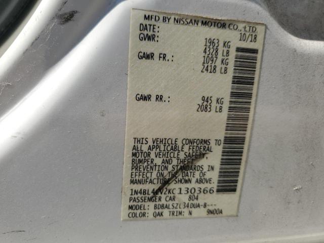 1N4BL4CV2KC130366 Nissan ALTIMA SR