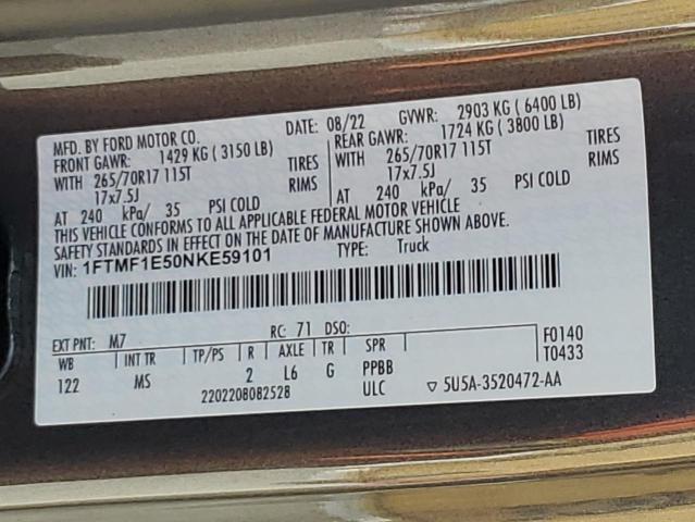 1FTMF1E50NKE59101 Ford F150