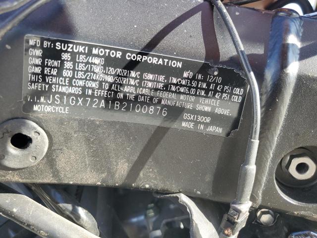 JS1GX72A1B2100876 2011 Suzuki Gsx1300 R