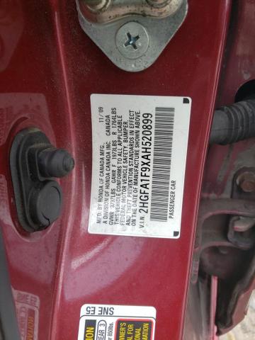 2HGFA1F9XAH520899 2010 Honda Civic Exl