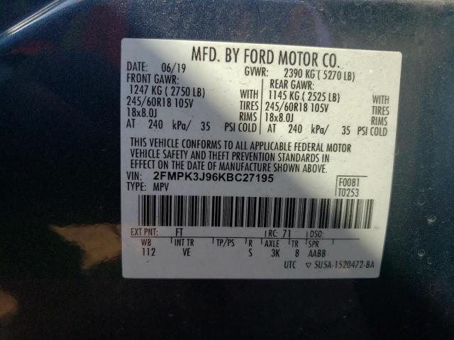 2FMPK3J96KBC27195 Ford EDGE SEL
