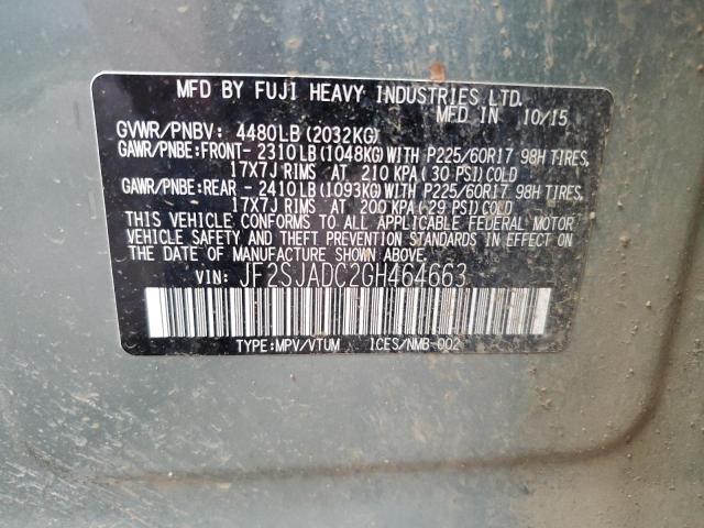 JF2SJADC2GH464663 Subaru Forester 2.5i Premium