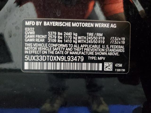 5UX33DT0XN9L93479 BMW X4 XDRIVE3 13