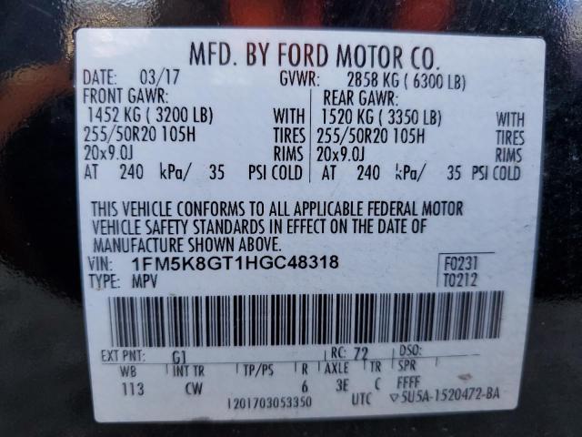 1FM5K8GT1HGC48318 Ford EXPLORER SPORT