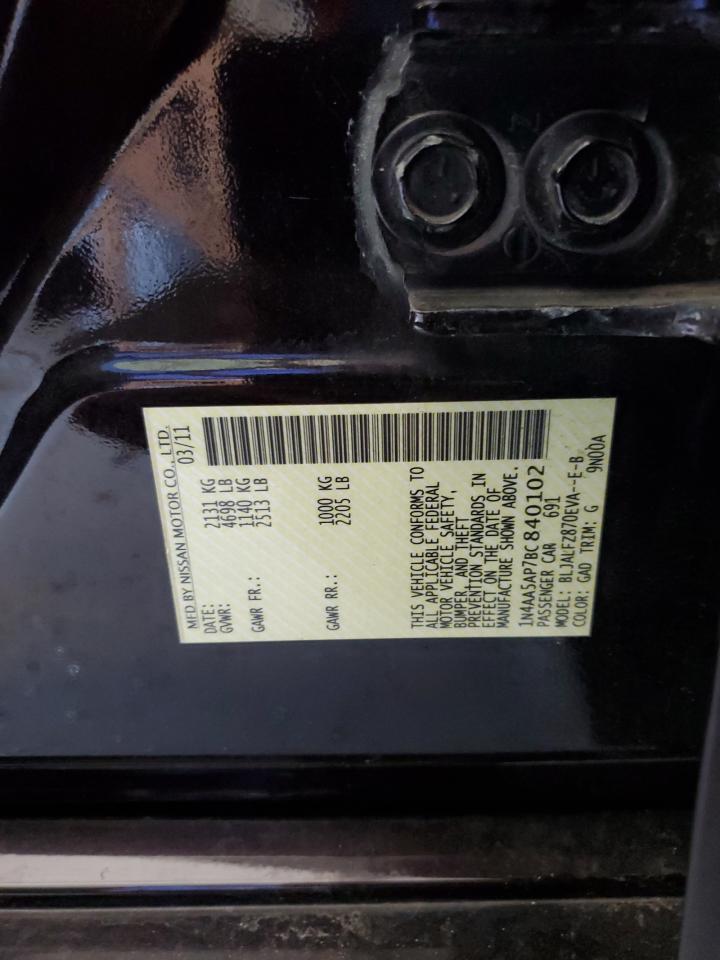 1N4AA5AP7BC840102 2011 Nissan Maxima S