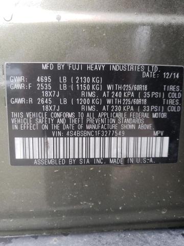 VIN 4S4BSBNC1F3277549 2015 Subaru Outback, 2.5I Lim... no.13