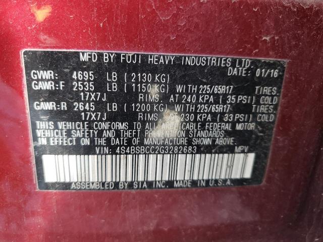 4S4BSBCC2G3282683 Subaru Outback 2.5i Premium