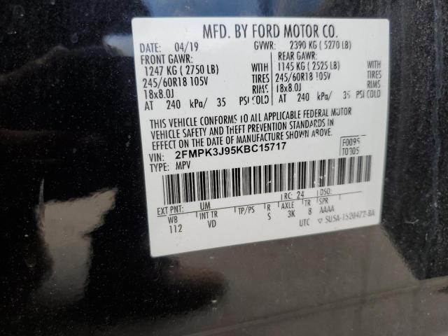 2FMPK3J95KBC15717 2019 FORD EDGE, photo no. 13