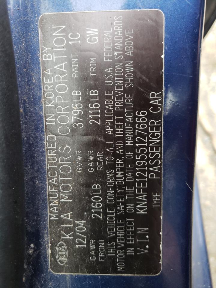 KNAFE121955127666 2005 Kia Spectra Lx