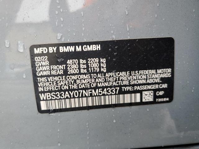 WBS33AY07NFM54337 BMW M3 Competition