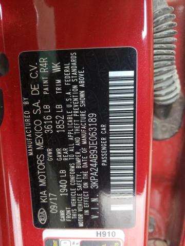 3KPA24AB9JE063189 2018 Kia Rio Lx