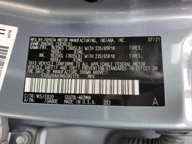 VIN 5TDGZRAH1MS080179 2021 Toyota Highlander, Xle no.13