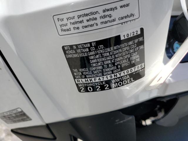 2022 HONDA PCX 150 RLHKF4719NY100796