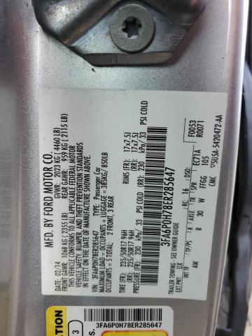 3FA6P0H78ER285647 Ford FUSION SE