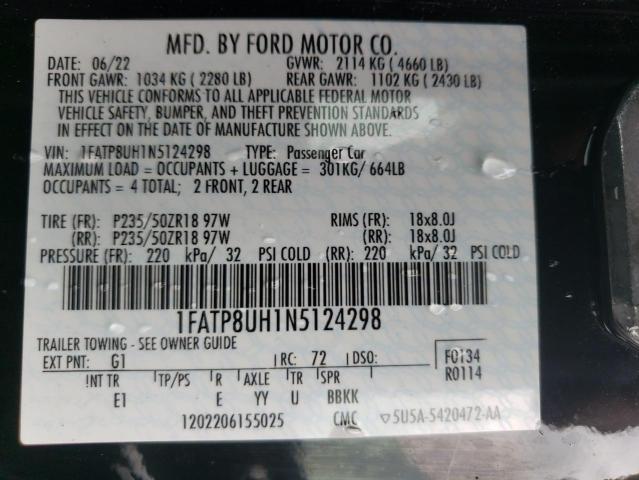 1FATP8UH1N5124298 Ford All Models MUSTANG 12