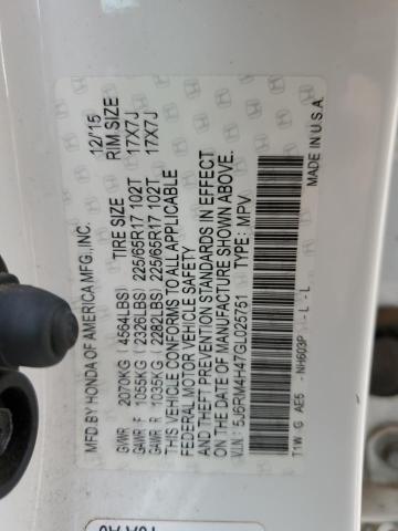 5J6RM4H47GL025751 Honda CR-V SE