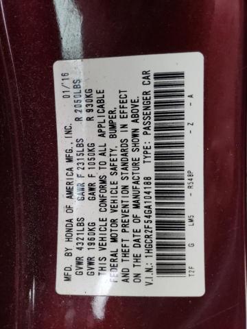 2016 HONDA ACCORD SPO - 1HGCR2F54GA104188