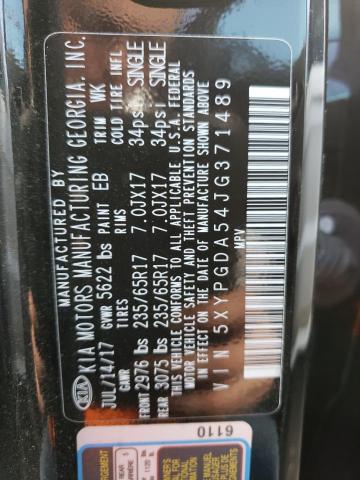 5XYPGDA54JG371489 KIA SORENTO LX