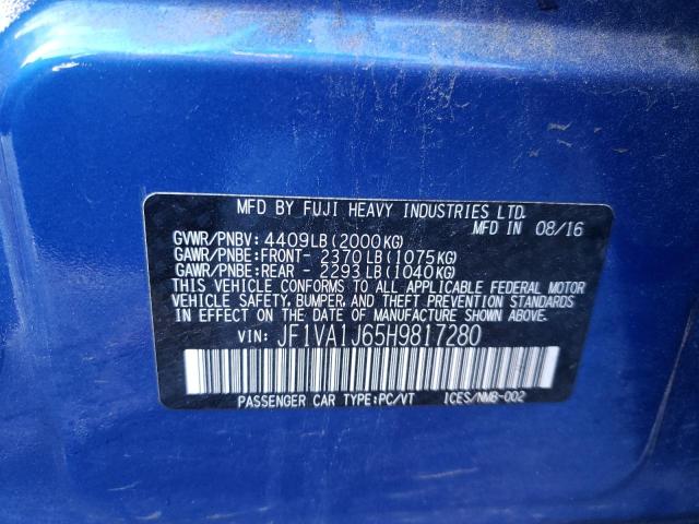 JF1VA1J65H9817280 Subaru Wrx Limited