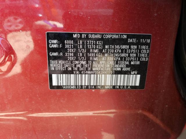 4S4WMAPD5K3441701 Subaru Ascent Limited