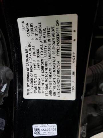2HGFC2F51JH567364 Honda Civic Lx