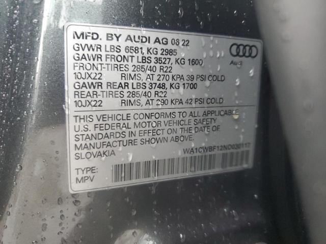 WA1CWBF12ND030117 Audi SQ8 PRESTI 10