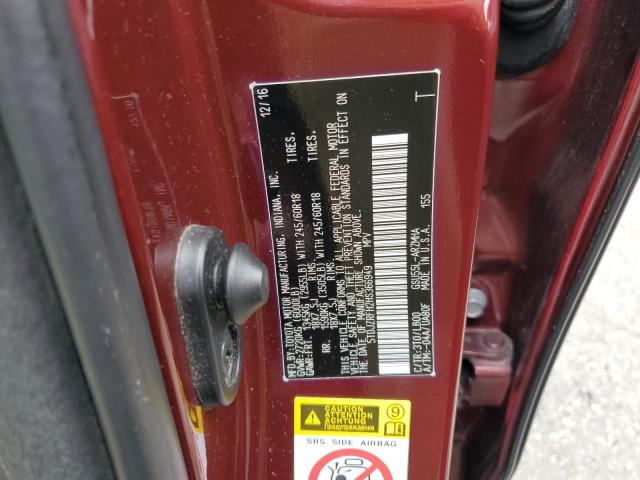 5TDJZRFH2HS366949 Toyota Highlander Se