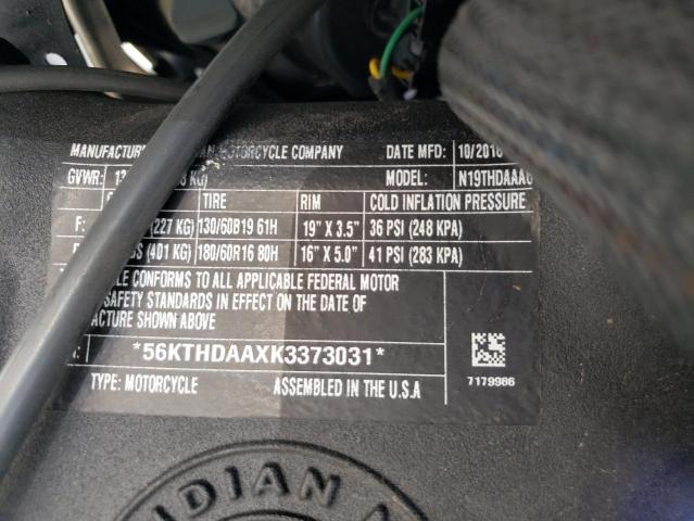 2019 INDIAN MOTORCYCLE CO. SPRINGFIEL - 56KTHDAAXK3373031