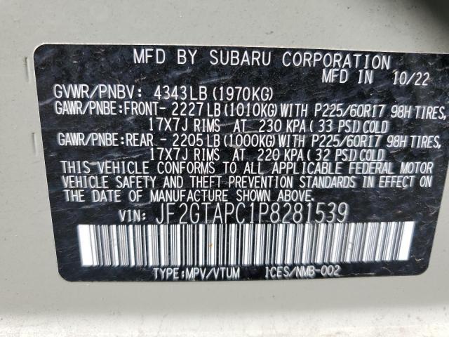 JF2GTAPC1P8281539 | 2023 SUBARU CROSSTREK