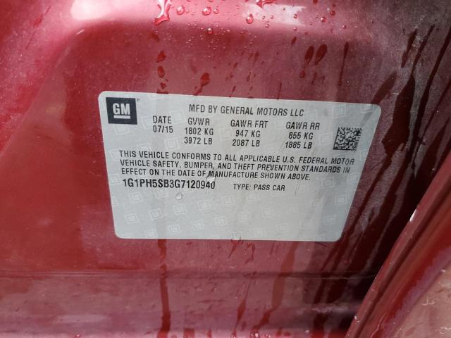1G1PH5SB3G7120940 2016 Chevrolet Cruze Limited Eco