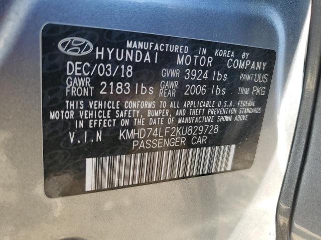 KMHD74LF2KU829728 Hyundai Elantra SE 12