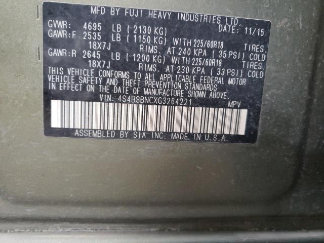4S4BSBNCXG3264221 Subaru Outback 2.5i Limited