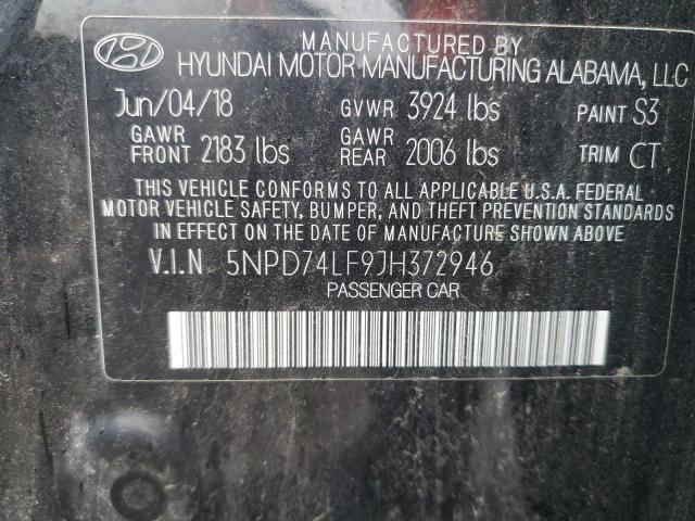 5NPD74LF9JH372946 Hyundai ELANTRA SE