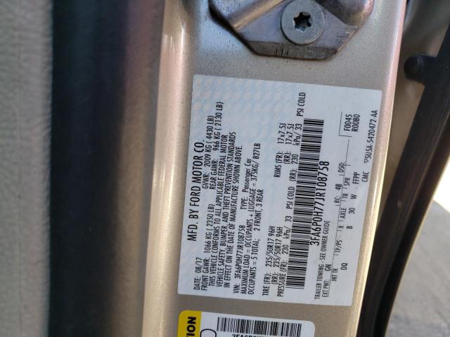3FA6P0H77JR108758 Ford FUSION SE