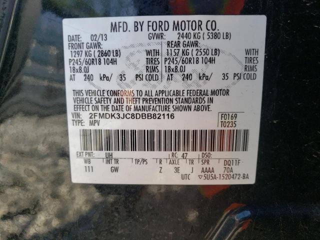 VIN 2FMDK3JC8DBB82116 2013 Ford Edge, Sel no.12