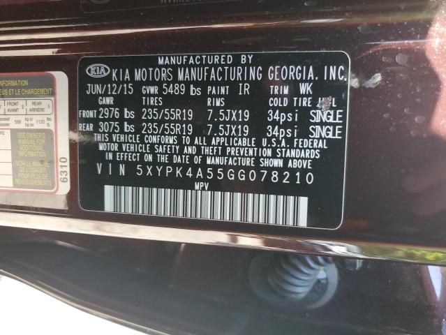 5XYPK4A55GG078210 KIA SORENTO SX