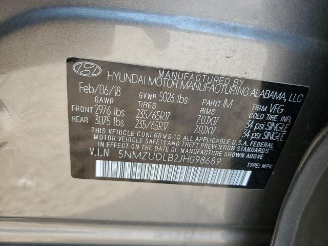 5NMZUDLB2JH098689 Hyundai SANTA FE SPORT