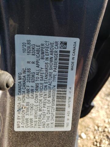 2HGFC2F8XMH500874 Honda Civic Sport